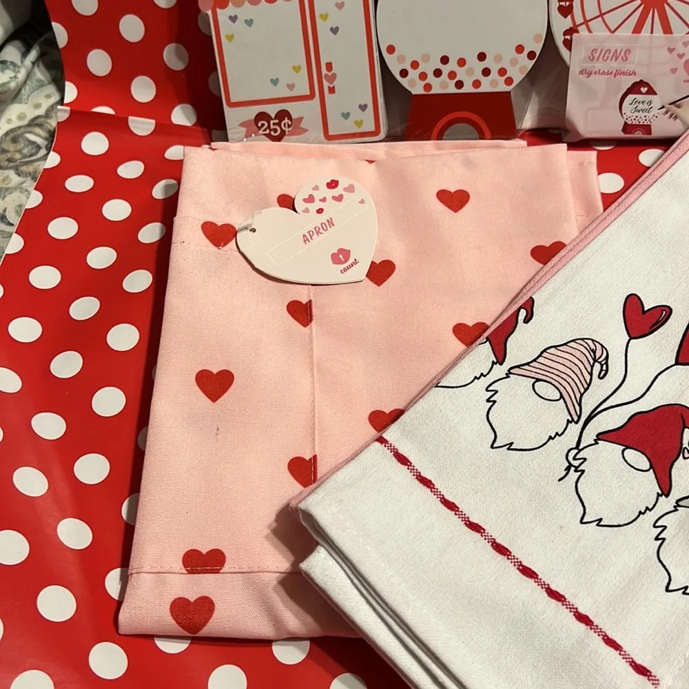 New Target Valentine’s Day Set: Gnome Towels, Heart Apron, Dry Erase Mini Signs